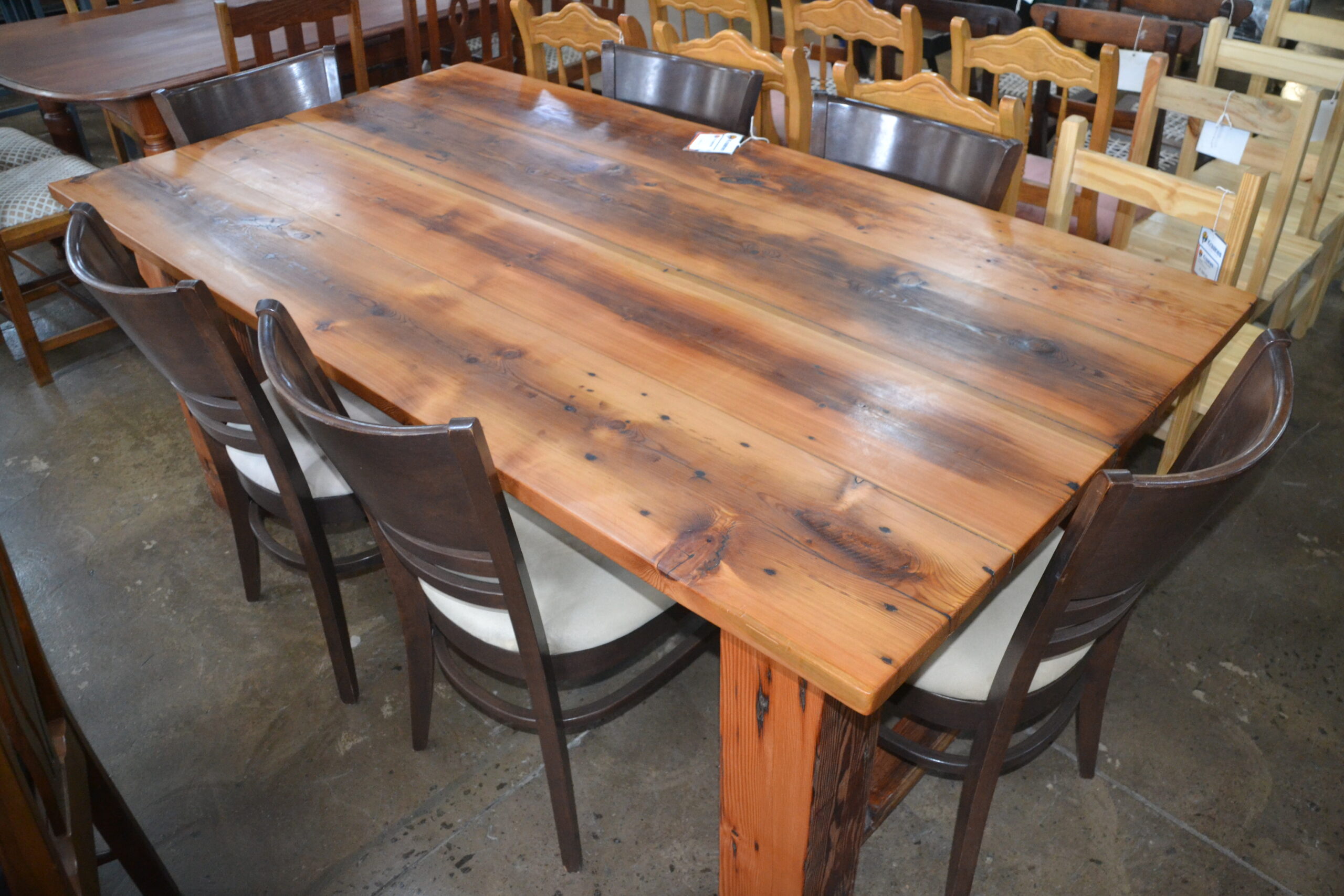 knotty pine dining room set